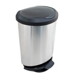 LIXEIRA 45L C/ PEDAL LABEL INOX REF. 25744PM - ARQPLAST