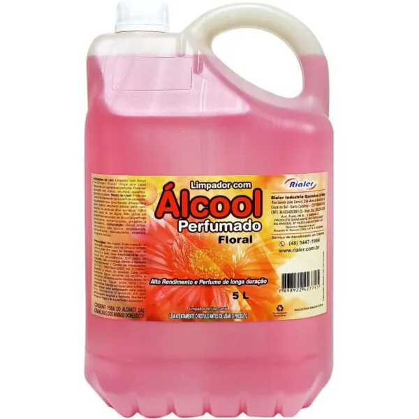 LIMPADOR PERFUMADO com ALCOOL FLORAL 5L - RIALER